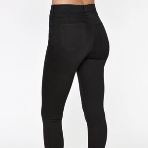 Super high rise black skinny jeans
